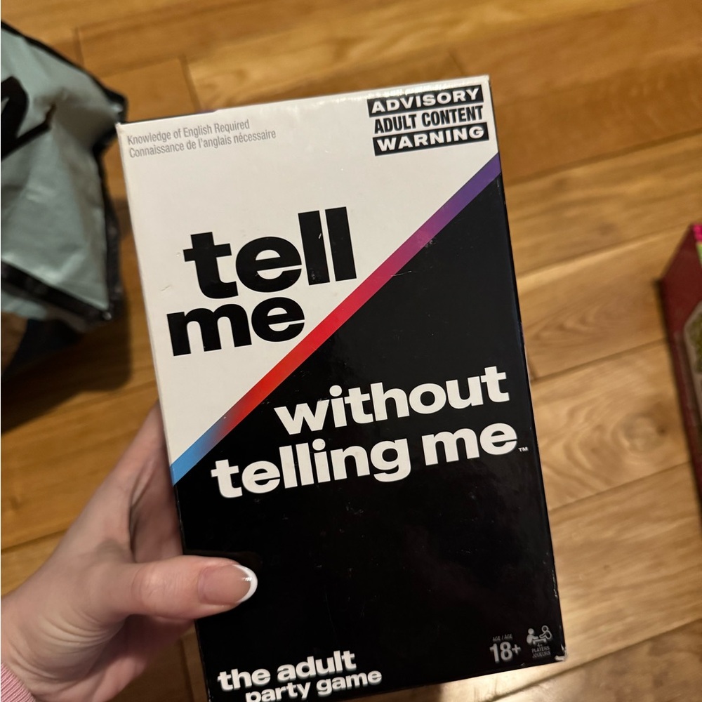 Tell Me Without Telling Me Adult Party Game - Black & White with Rainbow Accent